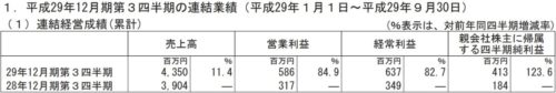 カヤック平成29年12月期第3四半期決算